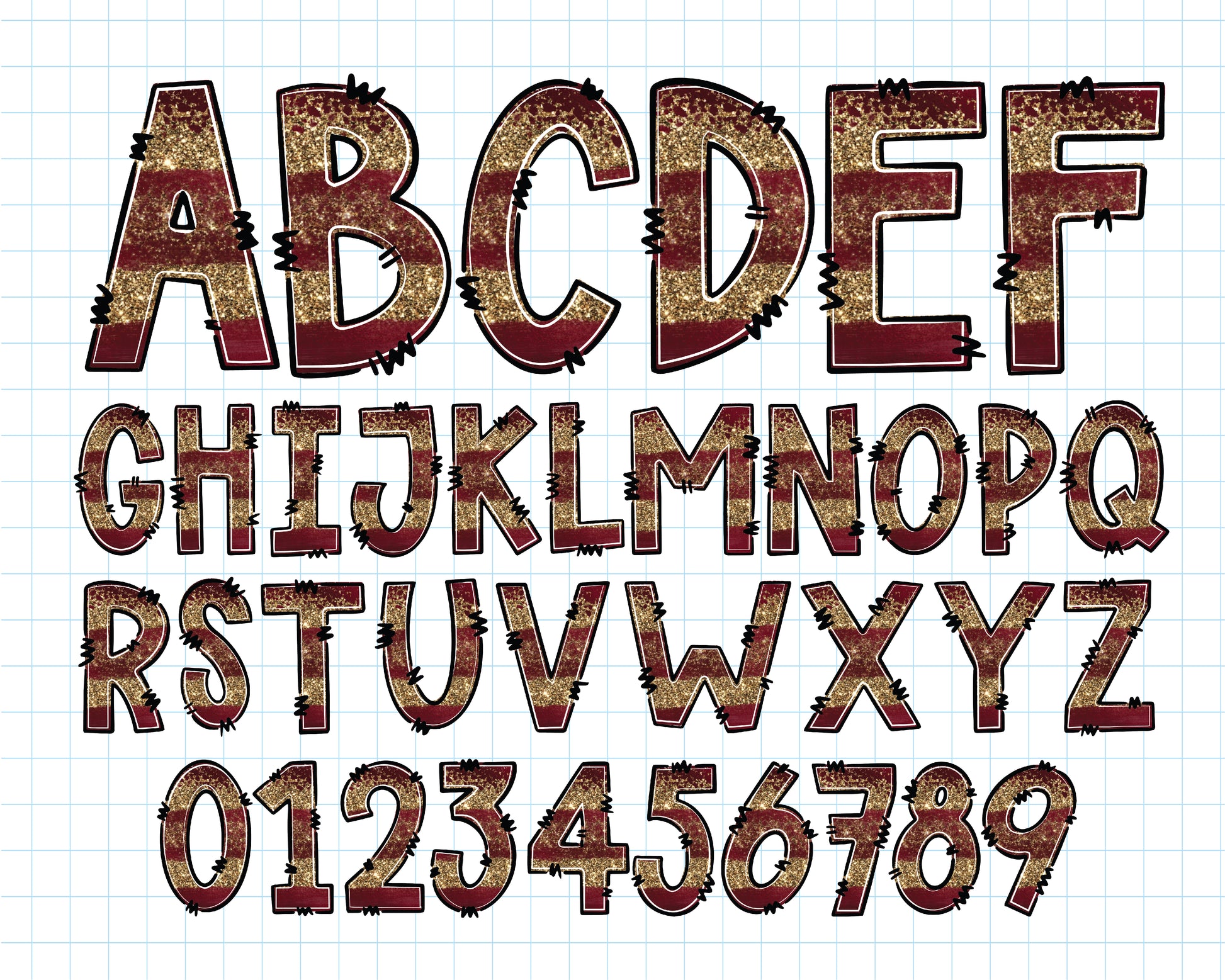 Glitter Alphabet PNG