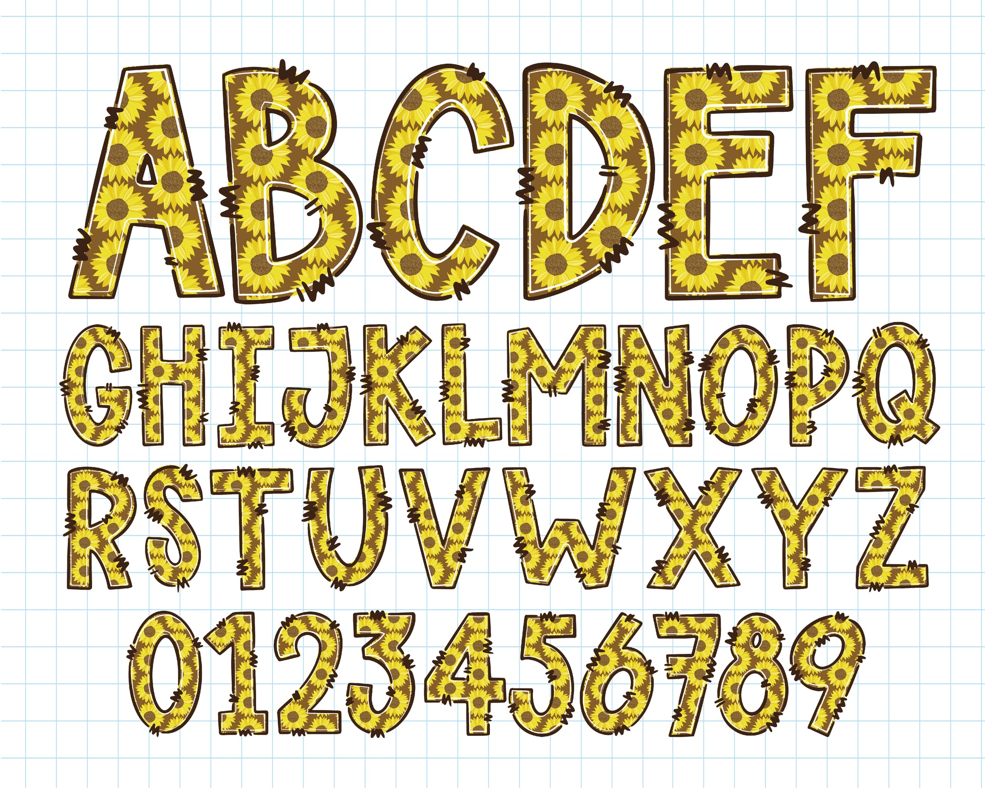 sunflower alphabet png