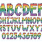 Rainbow Glitter Doodle Alphabet Letters