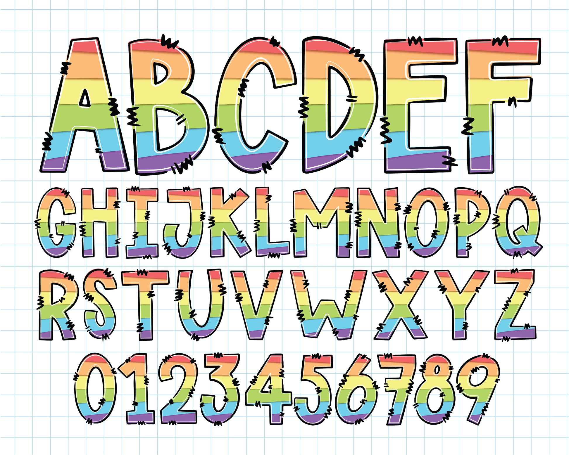 Rainbow Alphabet Letters