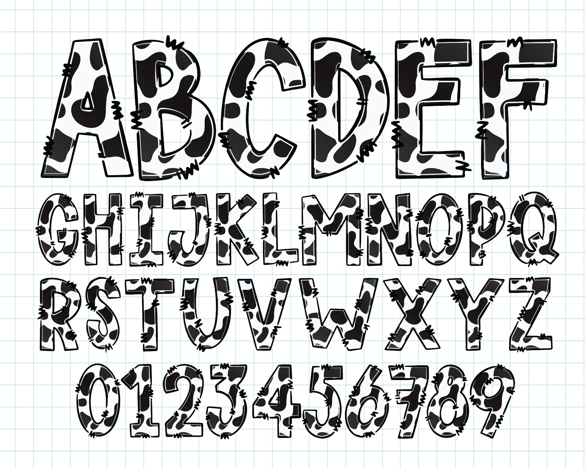 Cowboy Alphabet Clipart