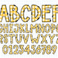 white & yellow alphabet letters