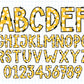 white & yellow alphabet sublimation