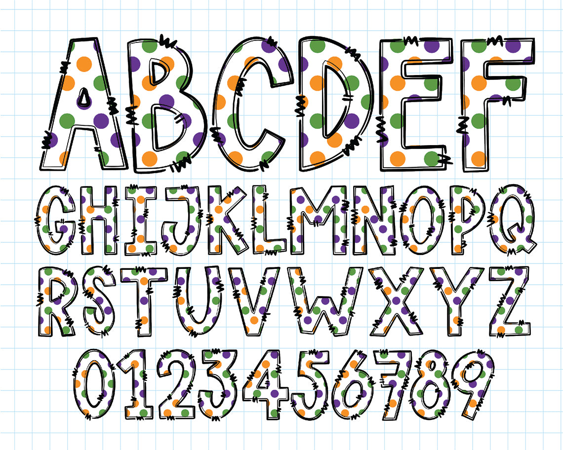 Halloween Doodle Alphabet Letters