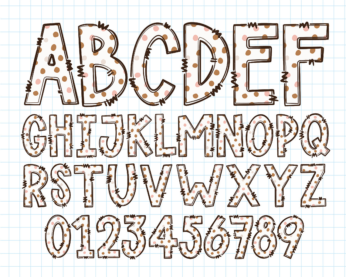 Boho Doodle Alphabet Letters