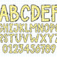 Scandi Gray & Yellow Doodle Alphabet Letters