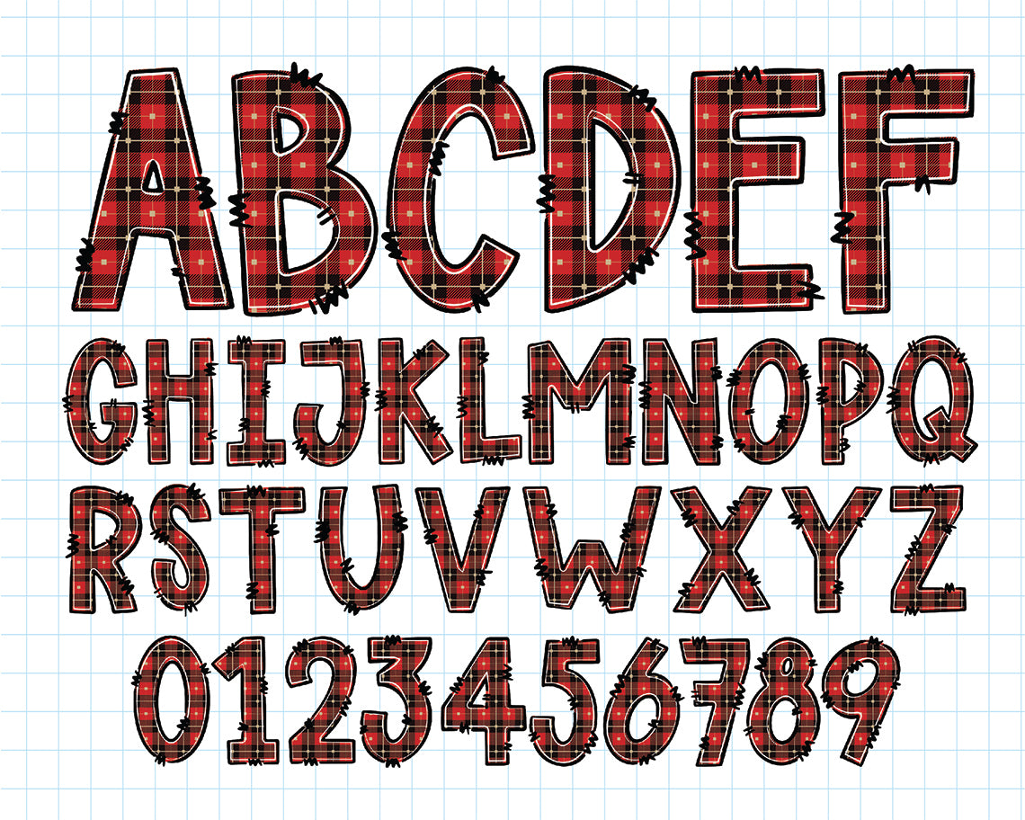 Lumberjack Doodle Alphabet Letters 