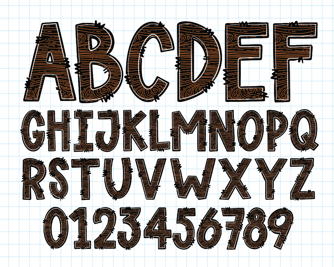 Halloween Forest Doodle Alphabet Letters 