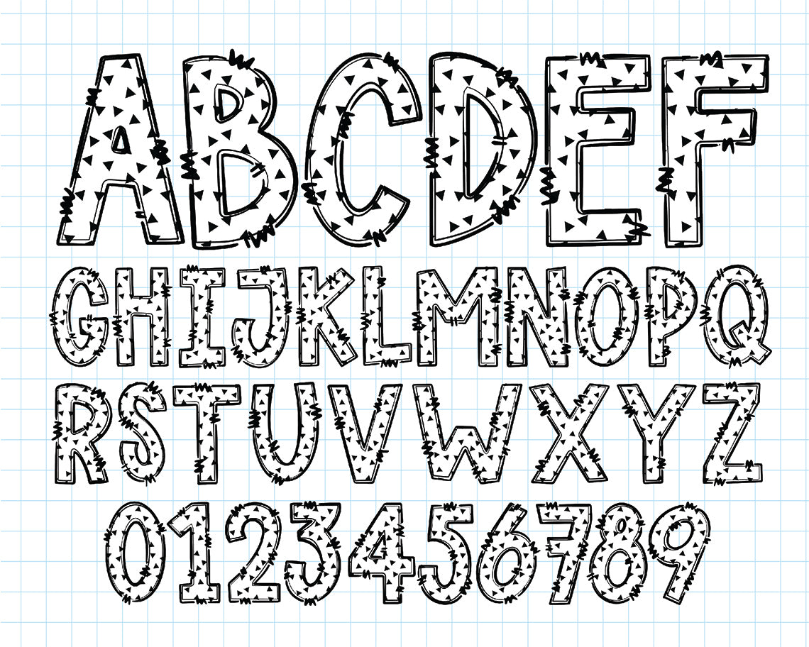 Black and White Doodle Alphabet