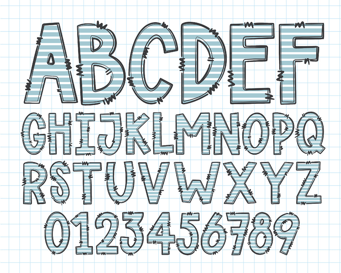 Nautical Doodle Alphabet Letters