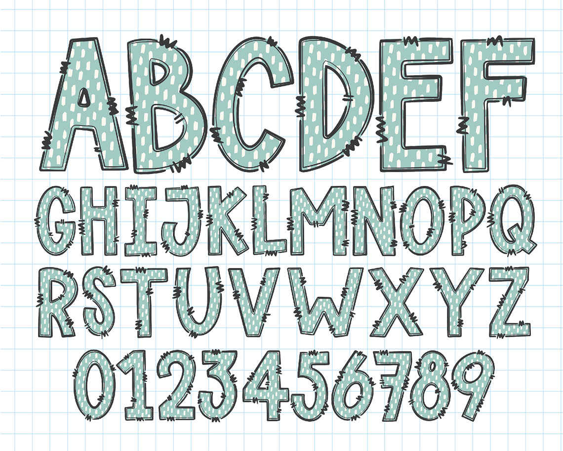 Boho Doodle Alphabet Letters