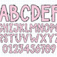 Vintage Pink Roses Doodle Alphabet Letters