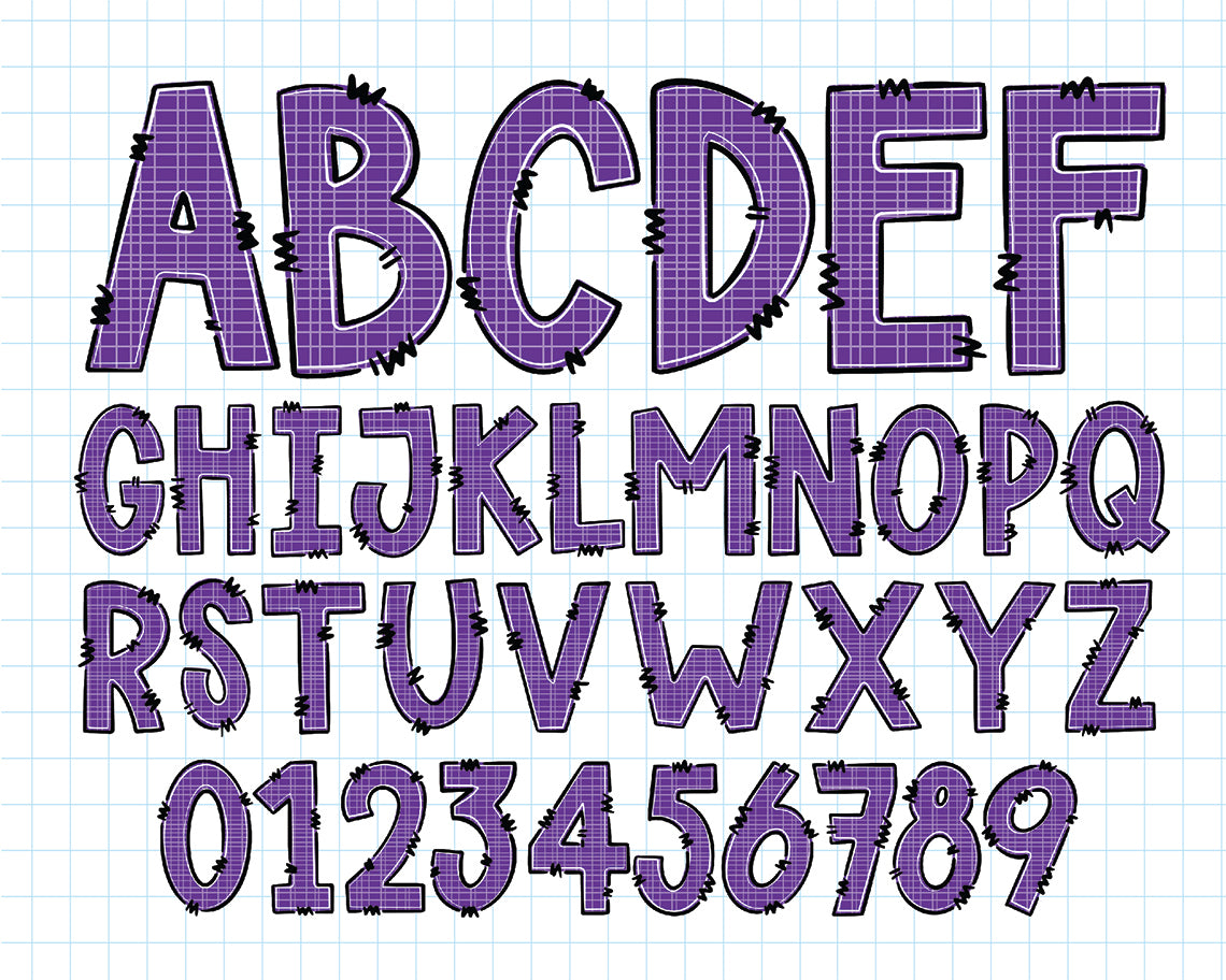 Halloween Doodle Alphabet Letters