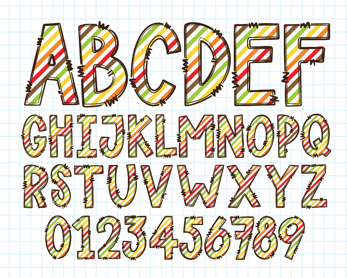 Thanksgiving Doodle Alphabet Letters