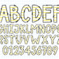 Scandi Gray & Yellow Doodle Alphabet Letters