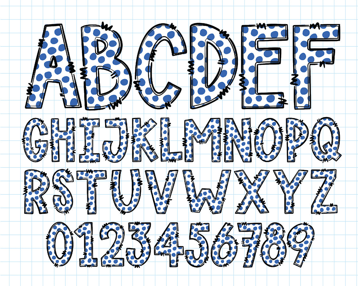 White & Blue Alphabet Letters