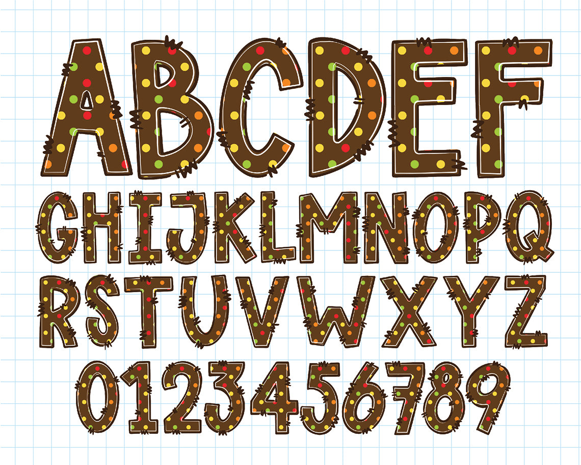 Thanksgiving Doodle Alphabet Letters