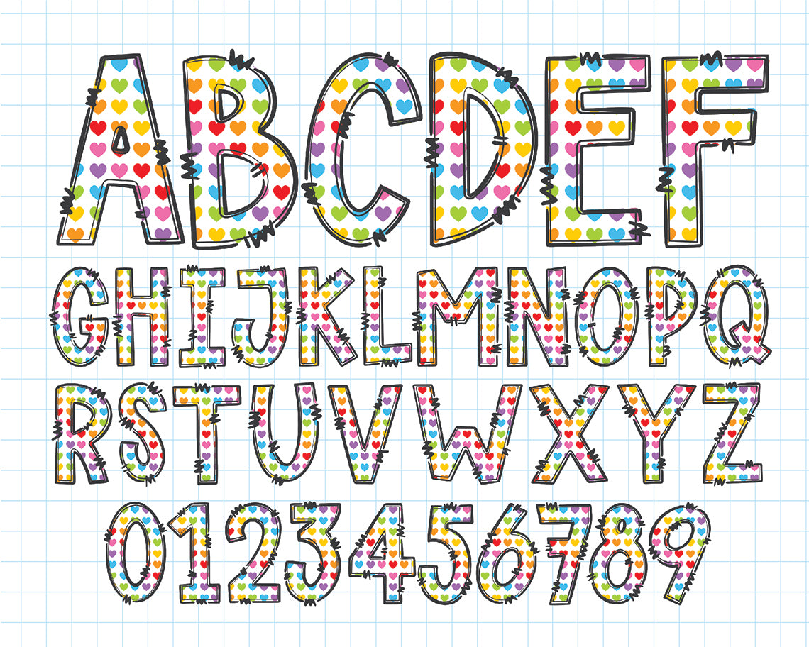 Rainbow Alphabet Sublimation