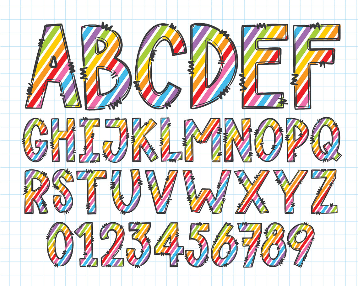 Rainbow Alphabet Sublimation