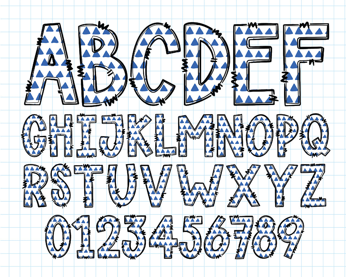 White & Blue Alphabet PNG