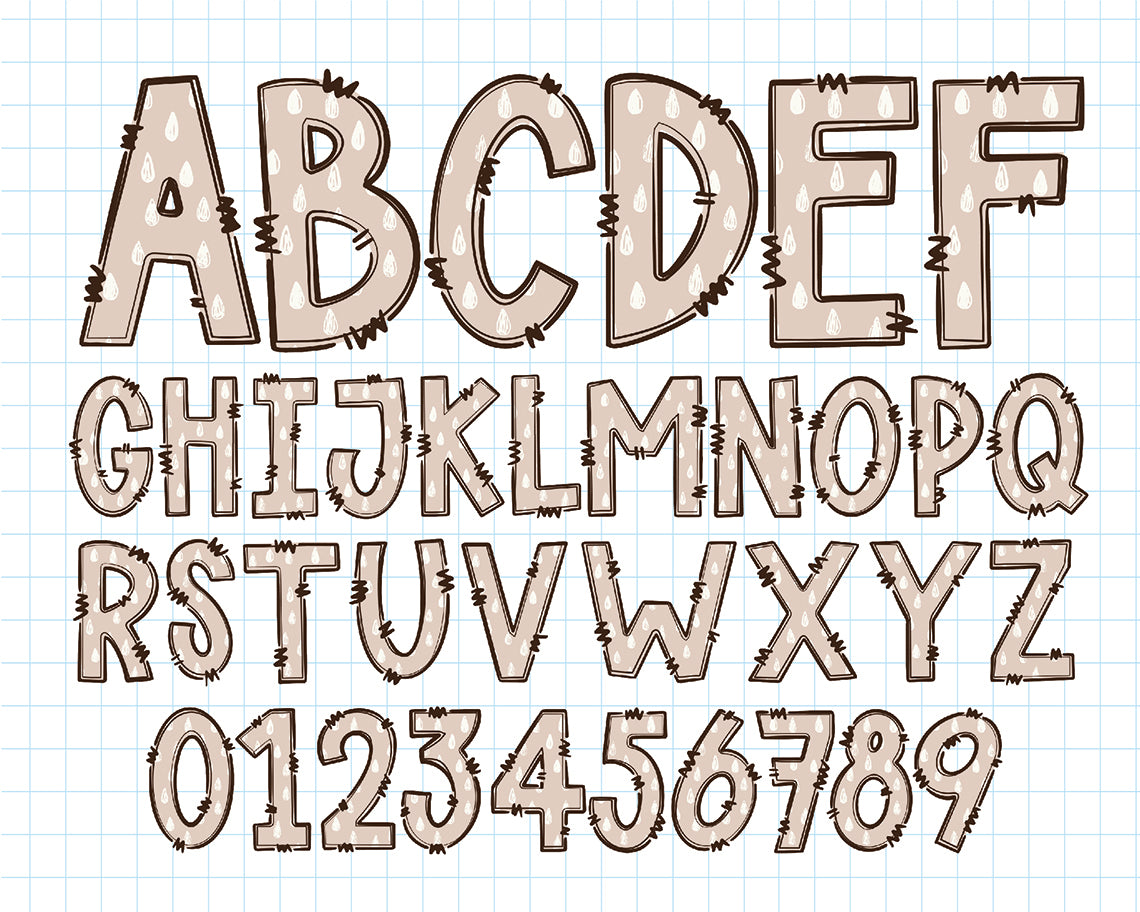 Boho Alphabet PNG Sublimation