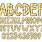 white & yellow alphabet png