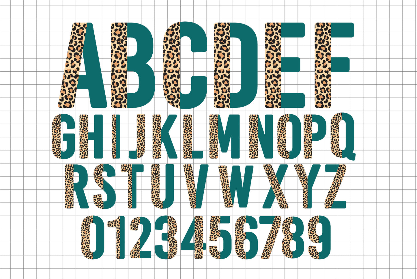 Half Leopard Alphabet Letters