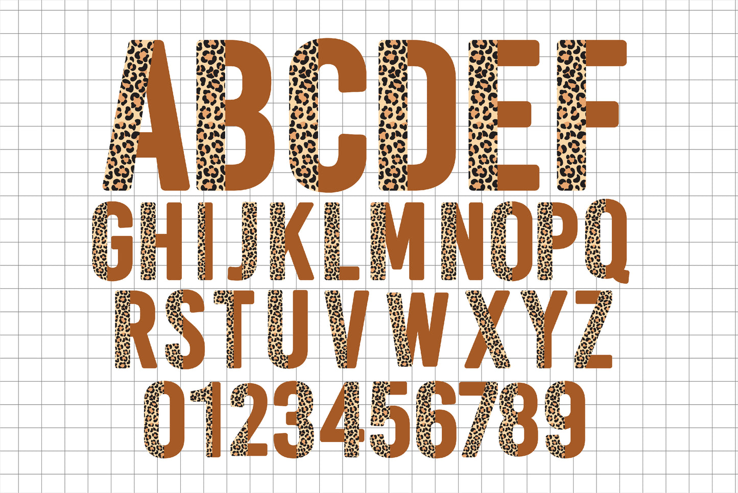 Half Leopard Print Letters