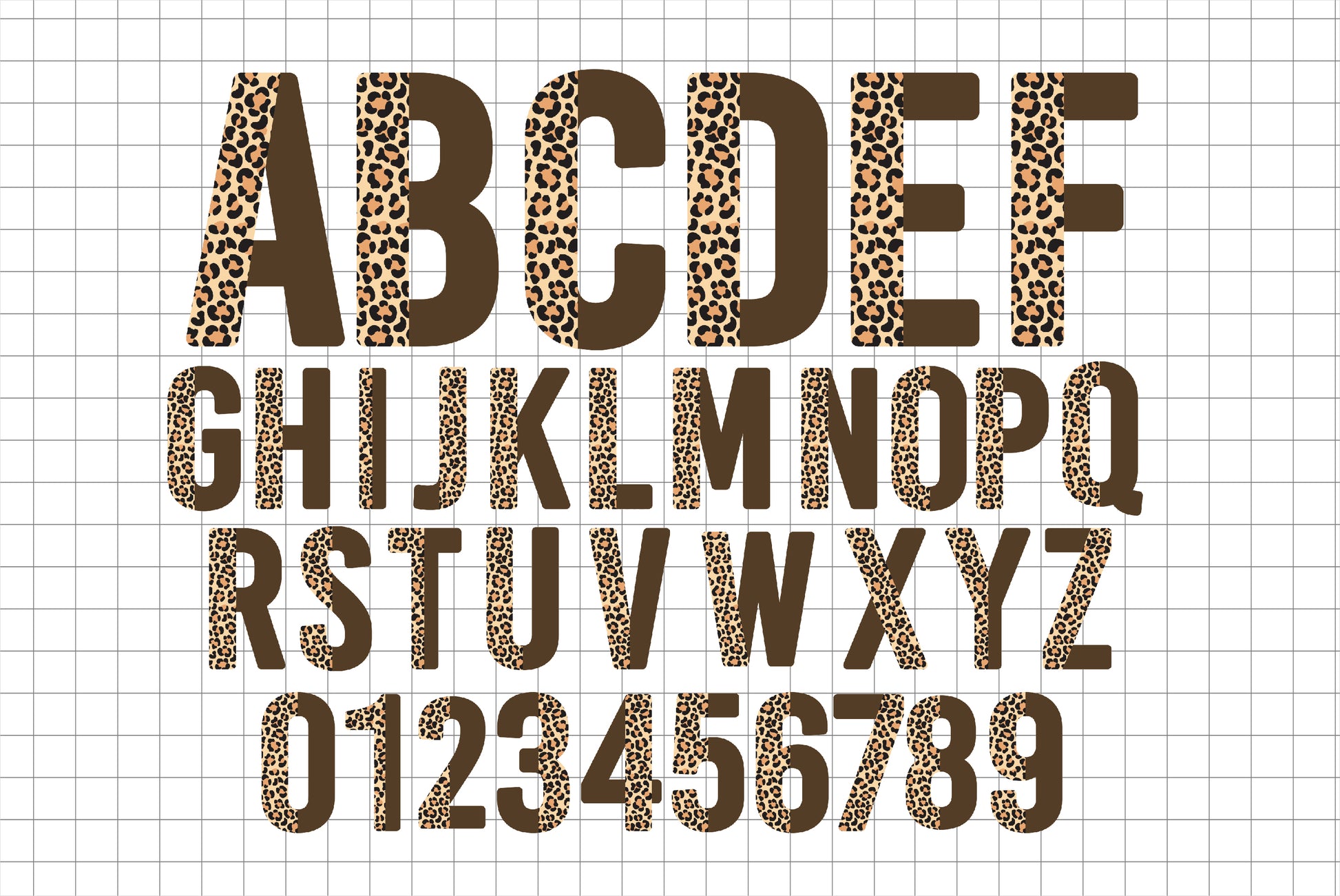 Half Leopard Printable Font