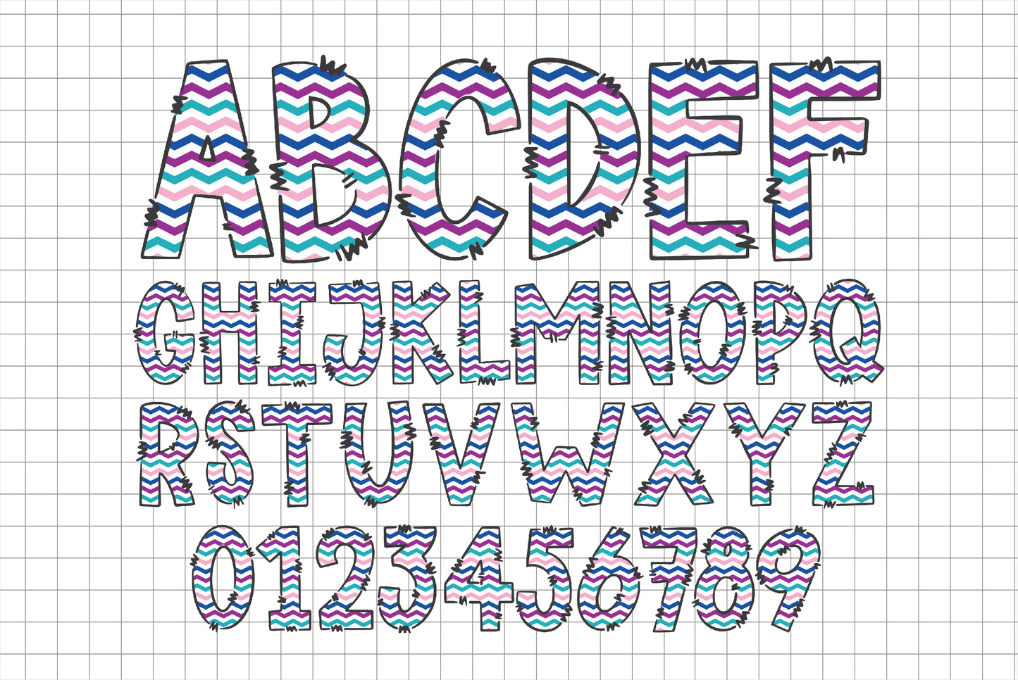 Winter Doodle Alphabet Letters