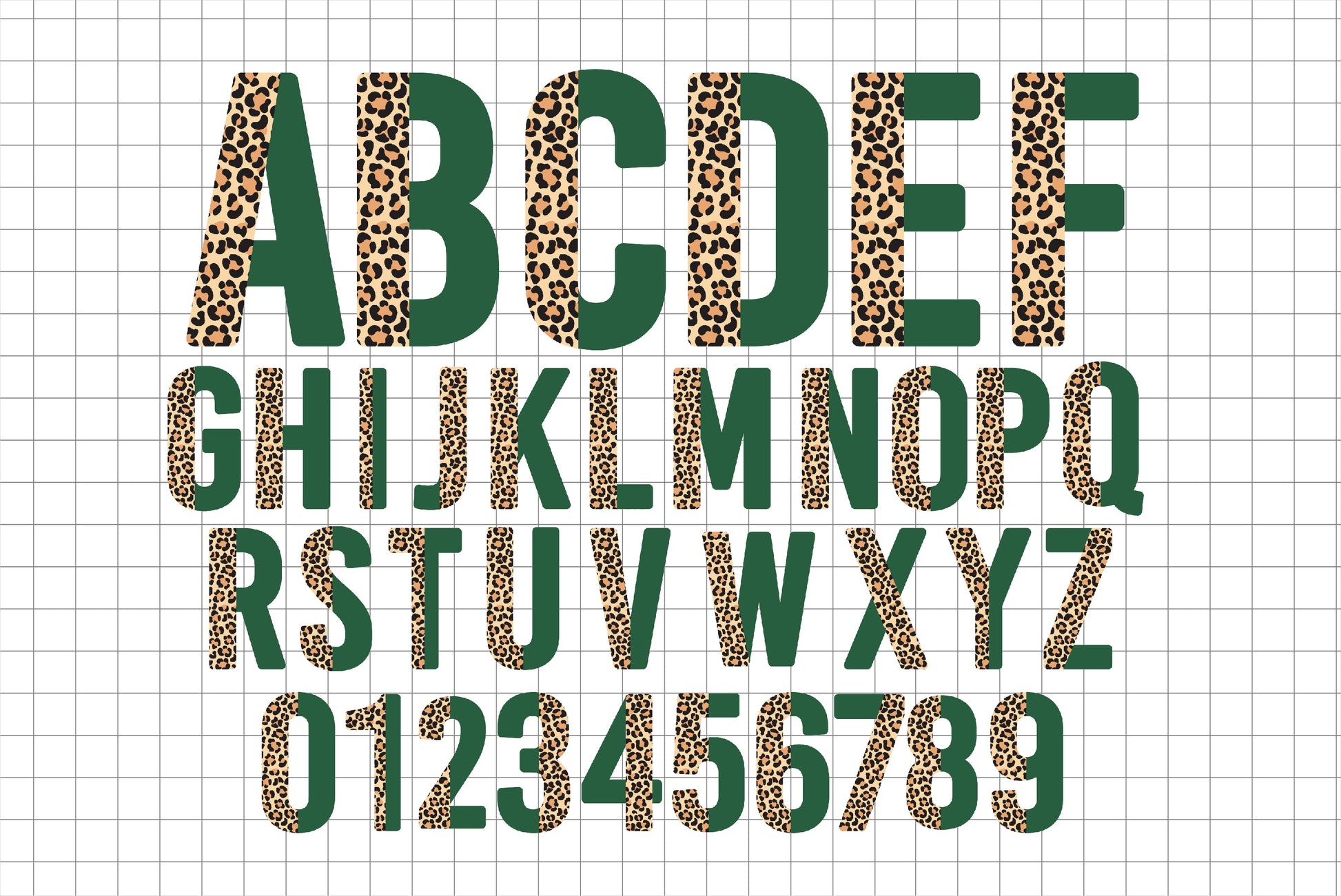 Half Leopard Print Font