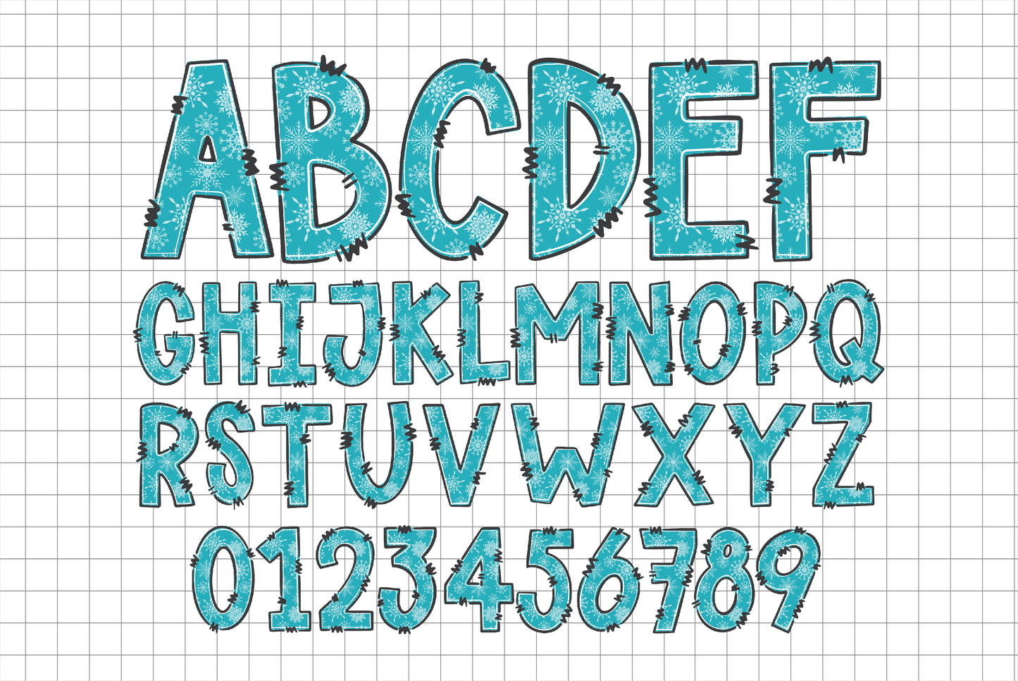 Winter Doodle Alphabet Letters