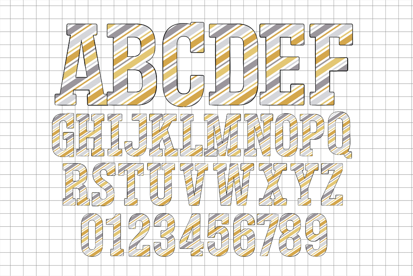 New Year Alphabet PNG Sublimation