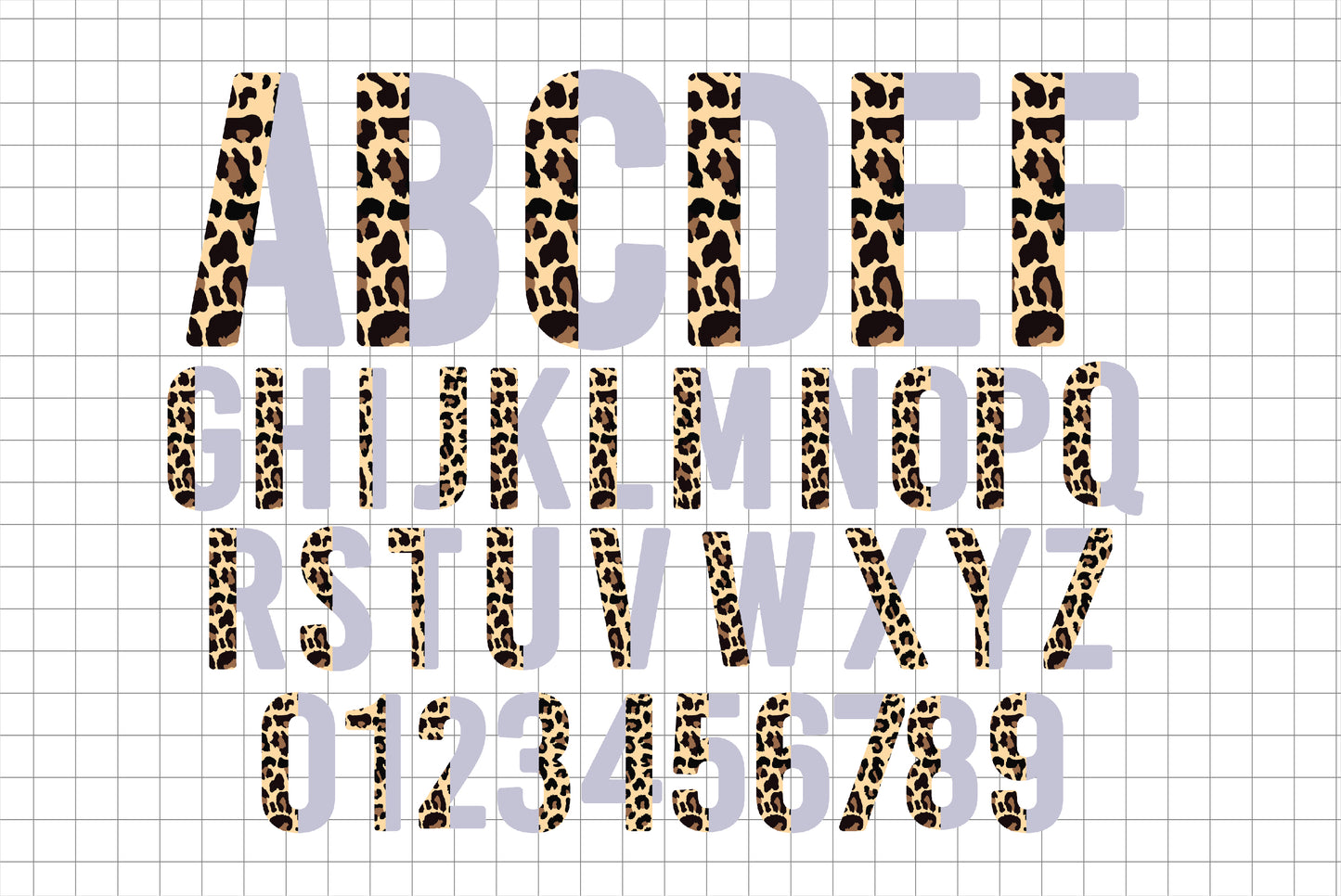 Half Leopard Alphabet Letters