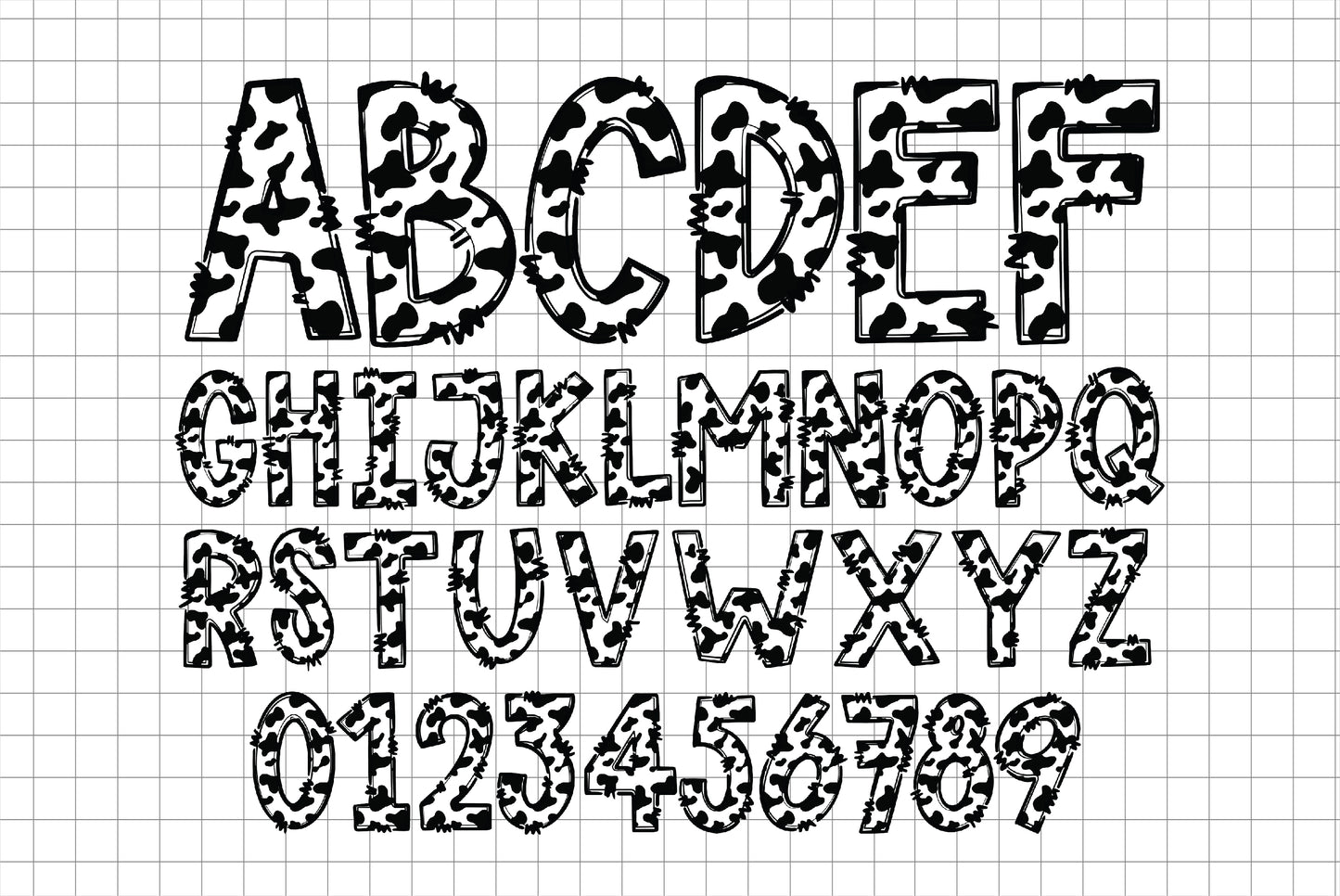 cowboy alphabet png sublimation