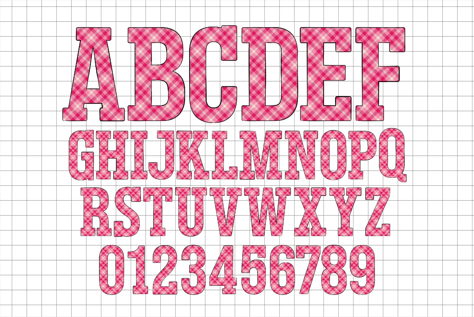 Pink Plaid Letters