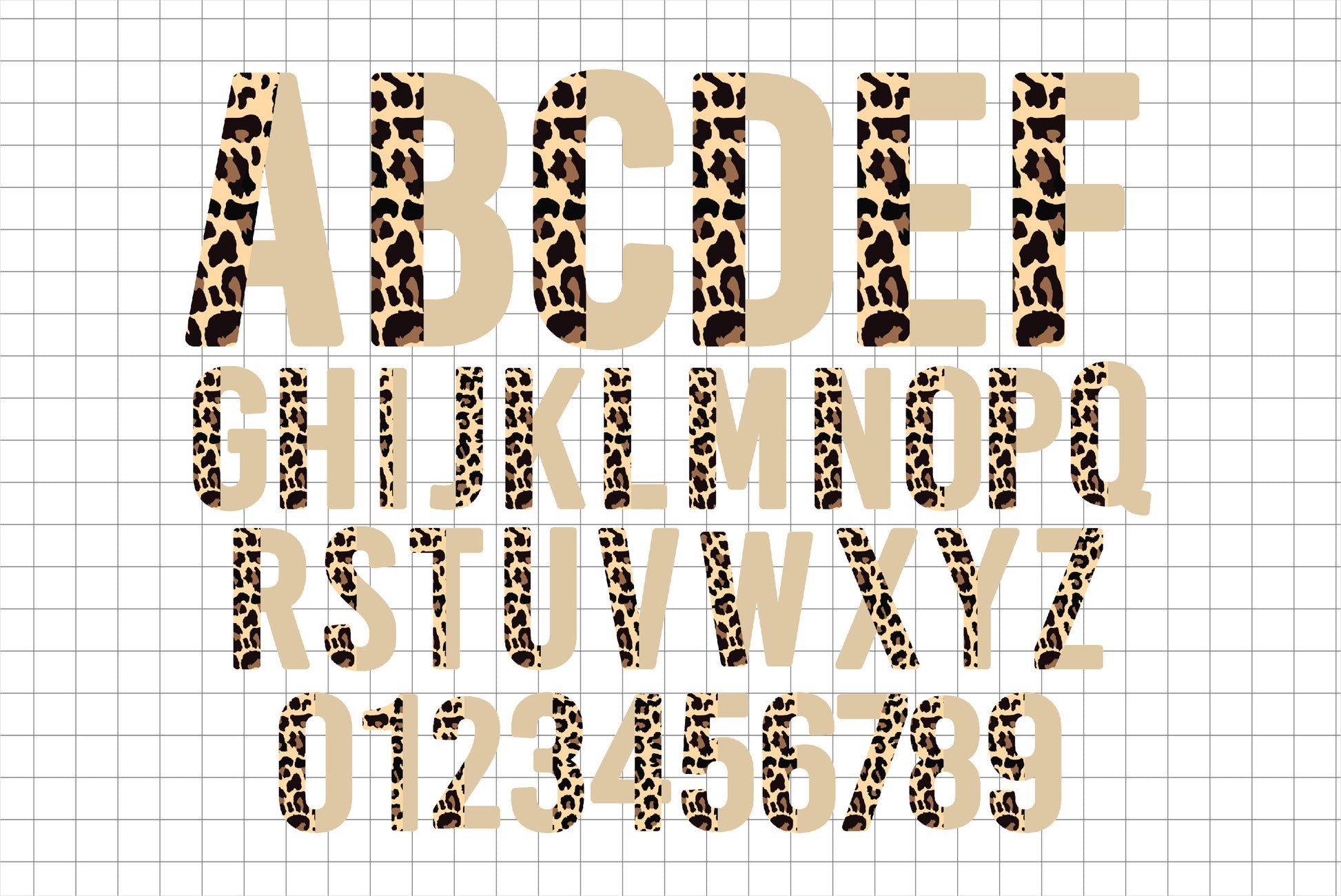 Half Leopard Alphabet Letters