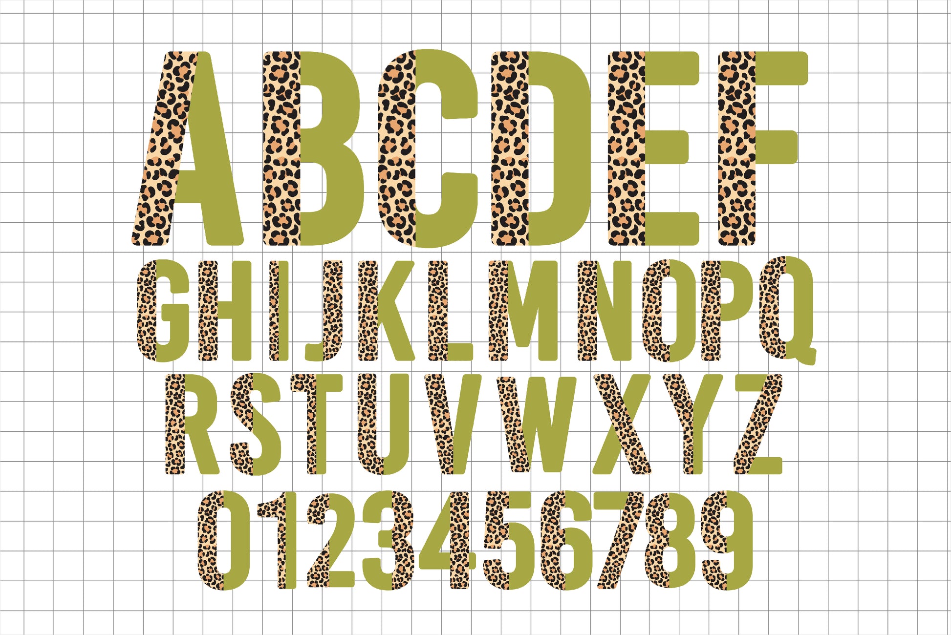 Half Leopard Print Font