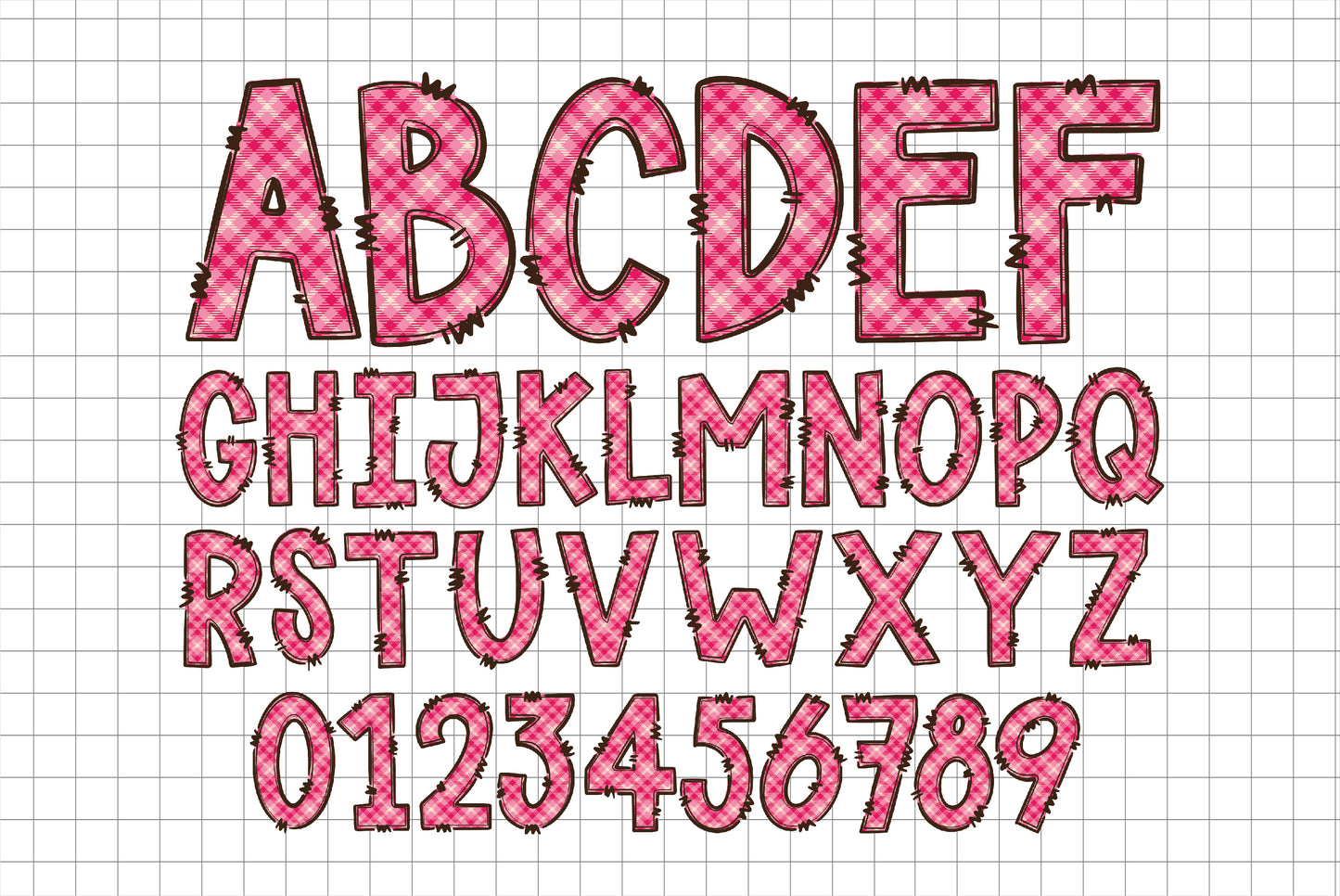 Pink Plaid Alphabet Letters