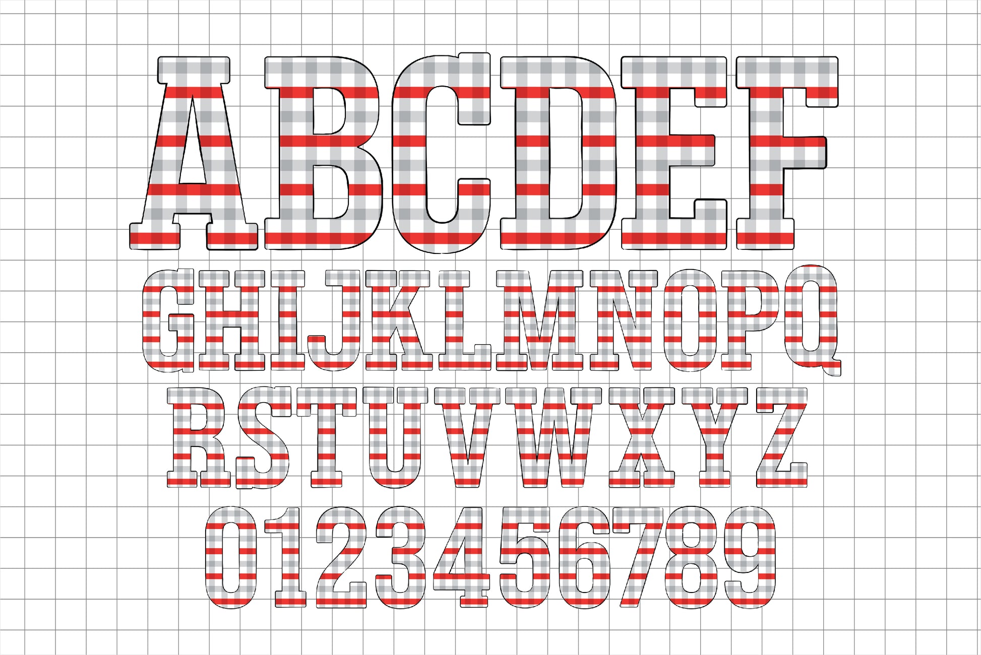 Red Grey Alphabet PNG