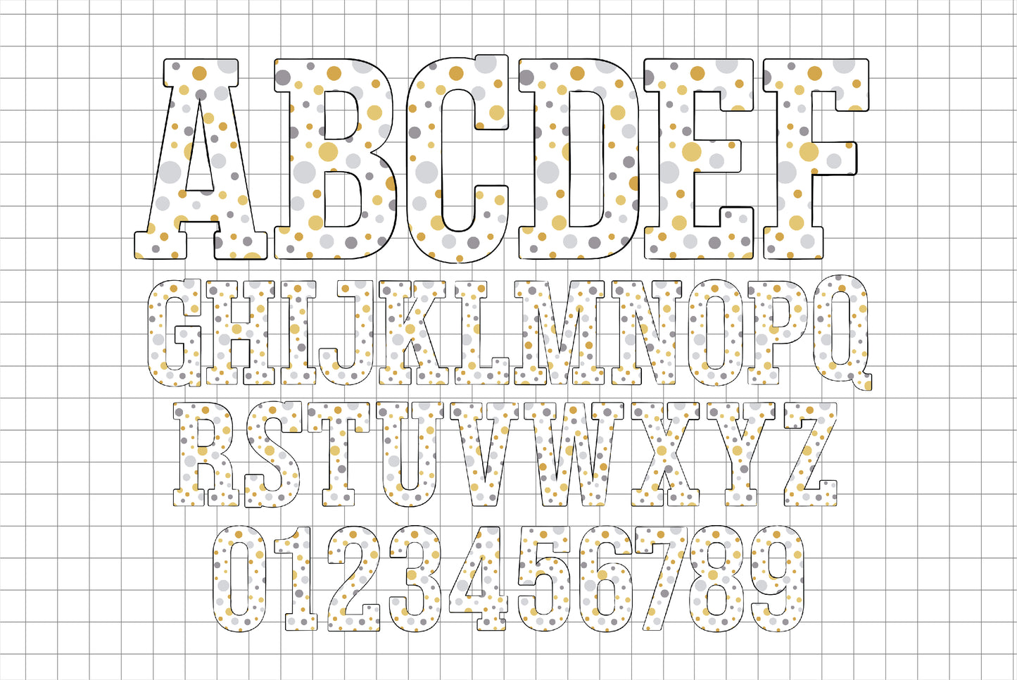 New Year Alphabet PNG Sublimation