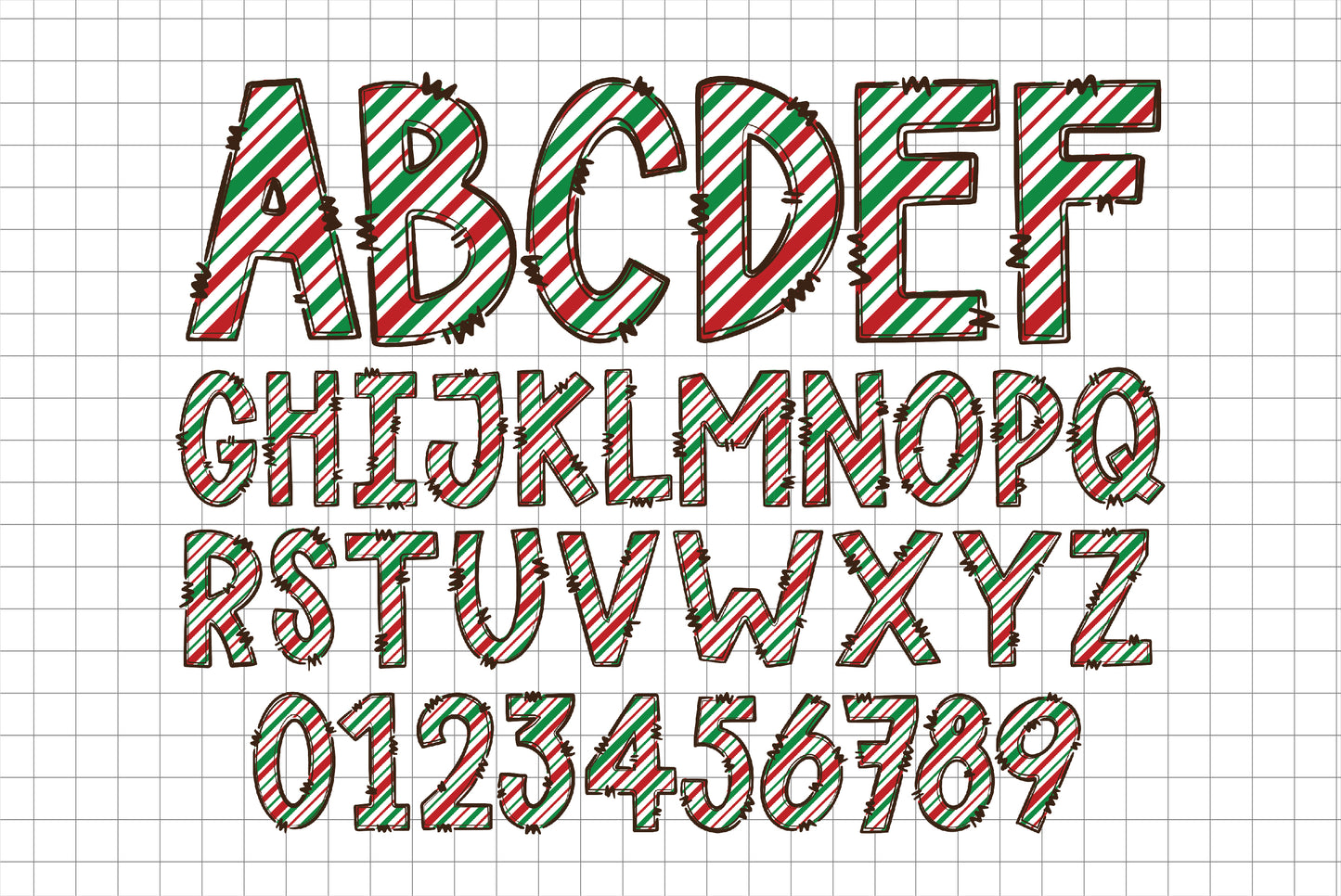 Christmas Doodle Letters PNG