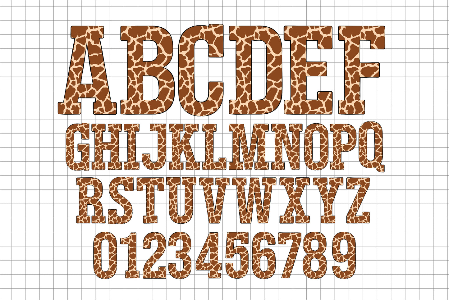 safari animals skin alphabet letters