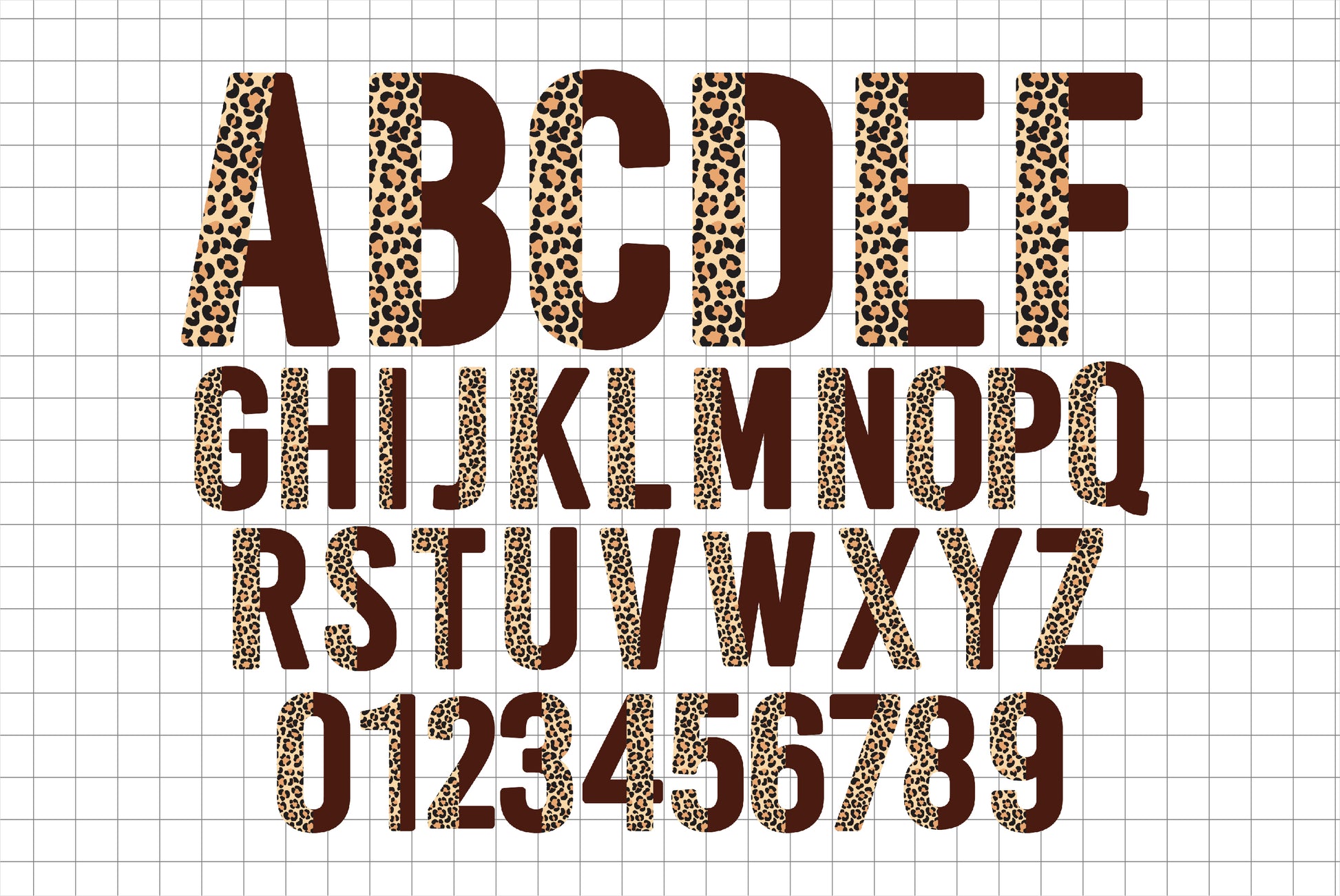 Half Leopard Alphabet Letters