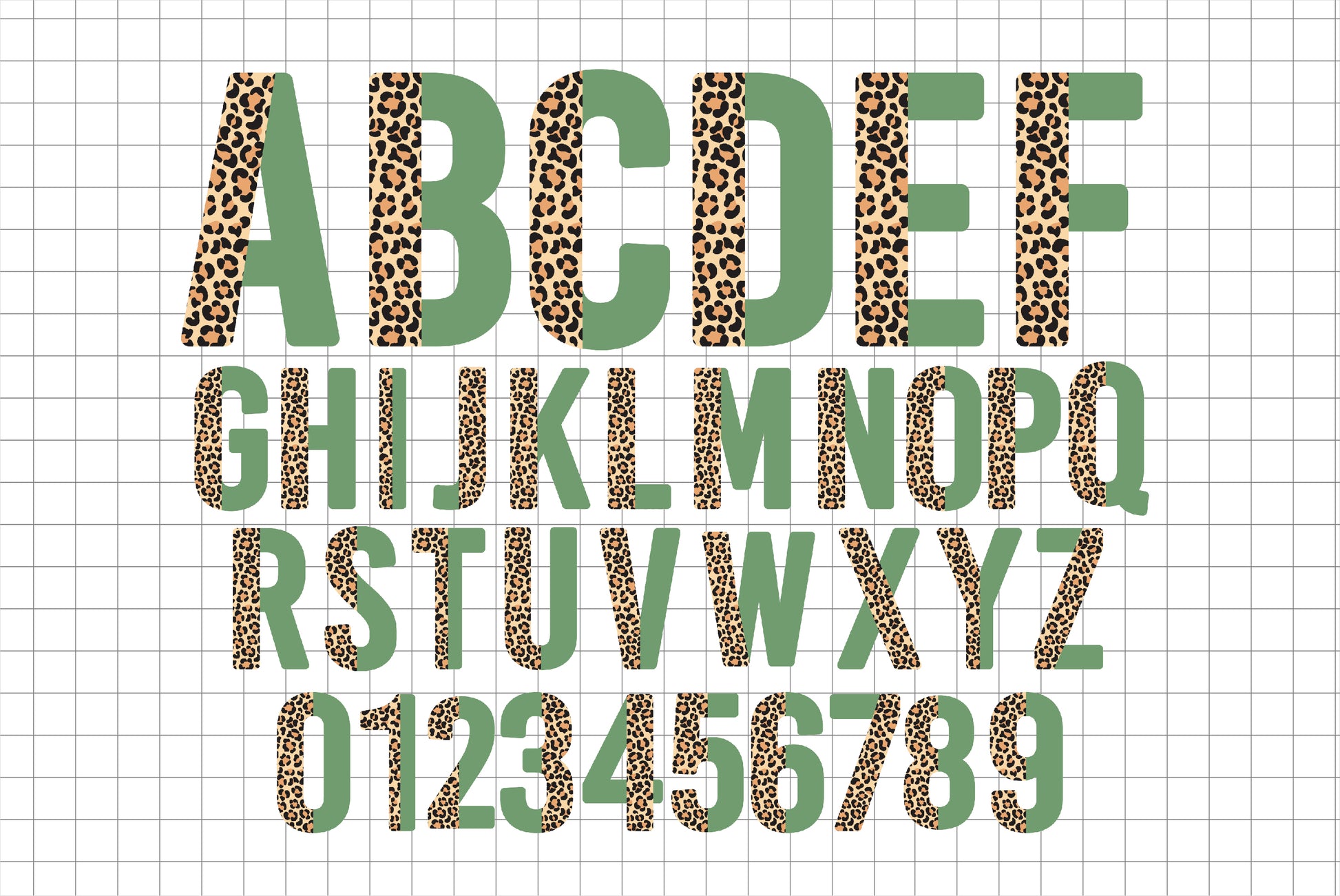 Half Leopard Printable Font