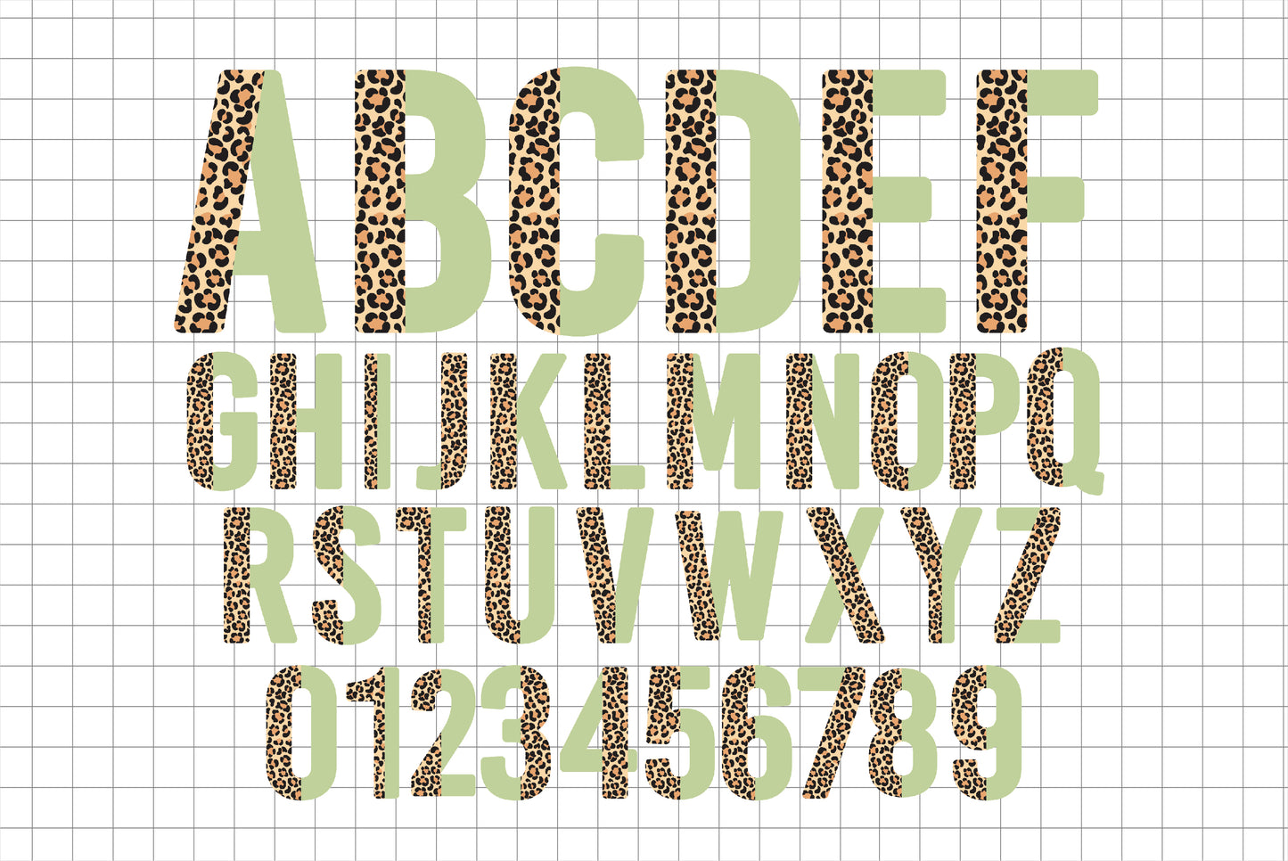 Half Leopard Print Font