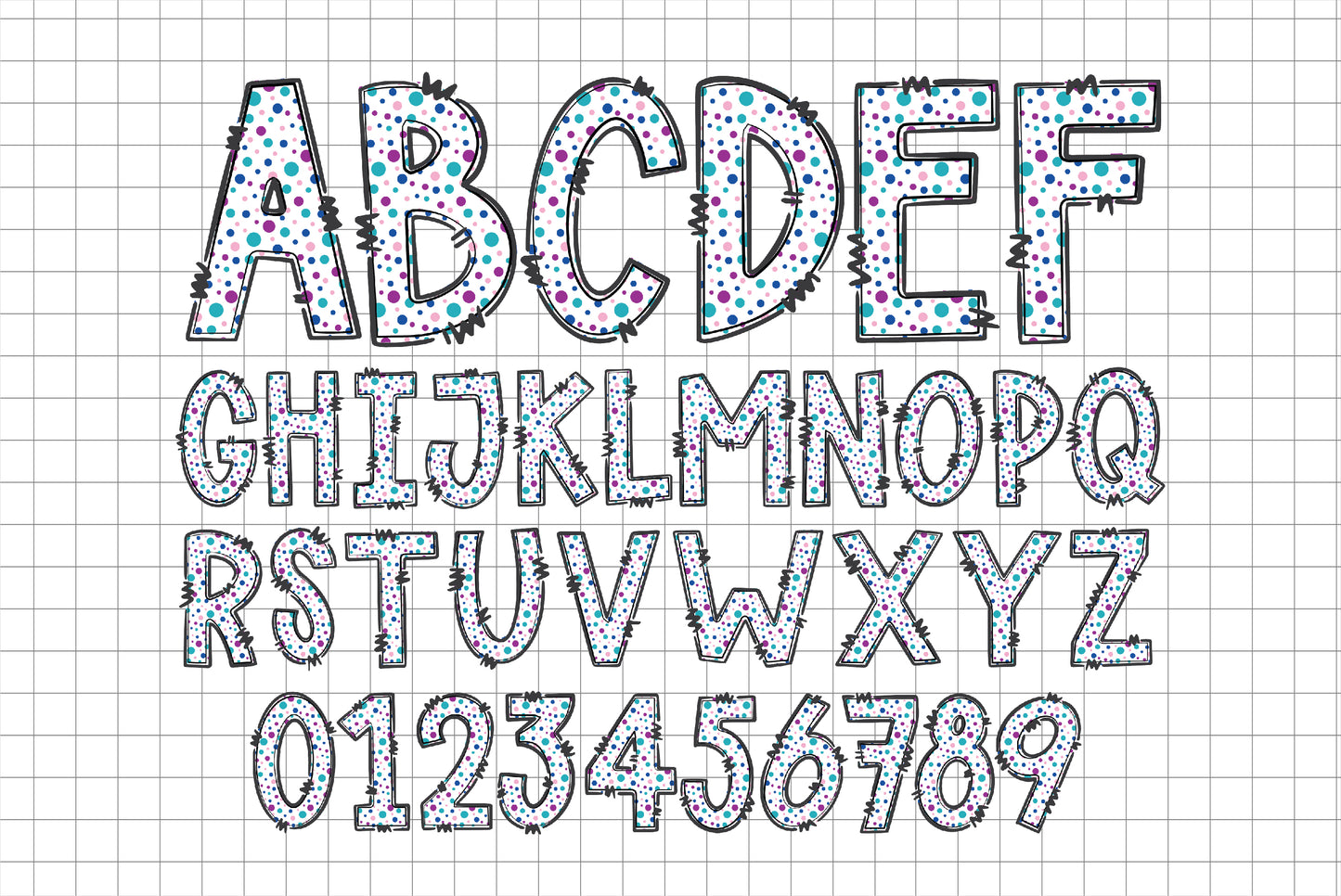 Winter Doodle Alphabet Letters