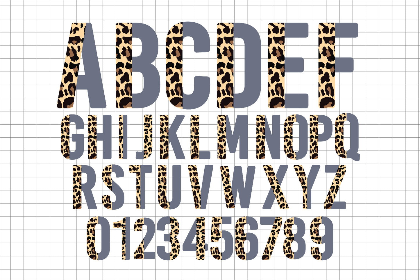 Half Leopard Alphabet Letters