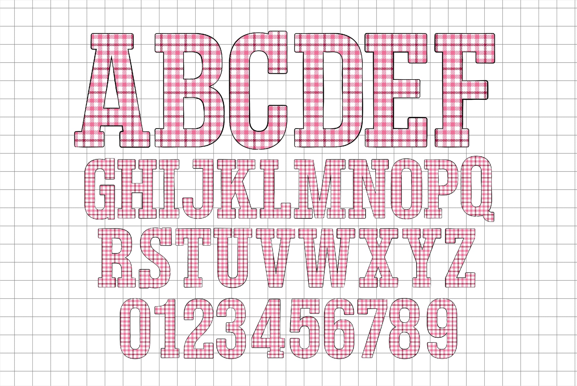 Pink Plaid Alphabet