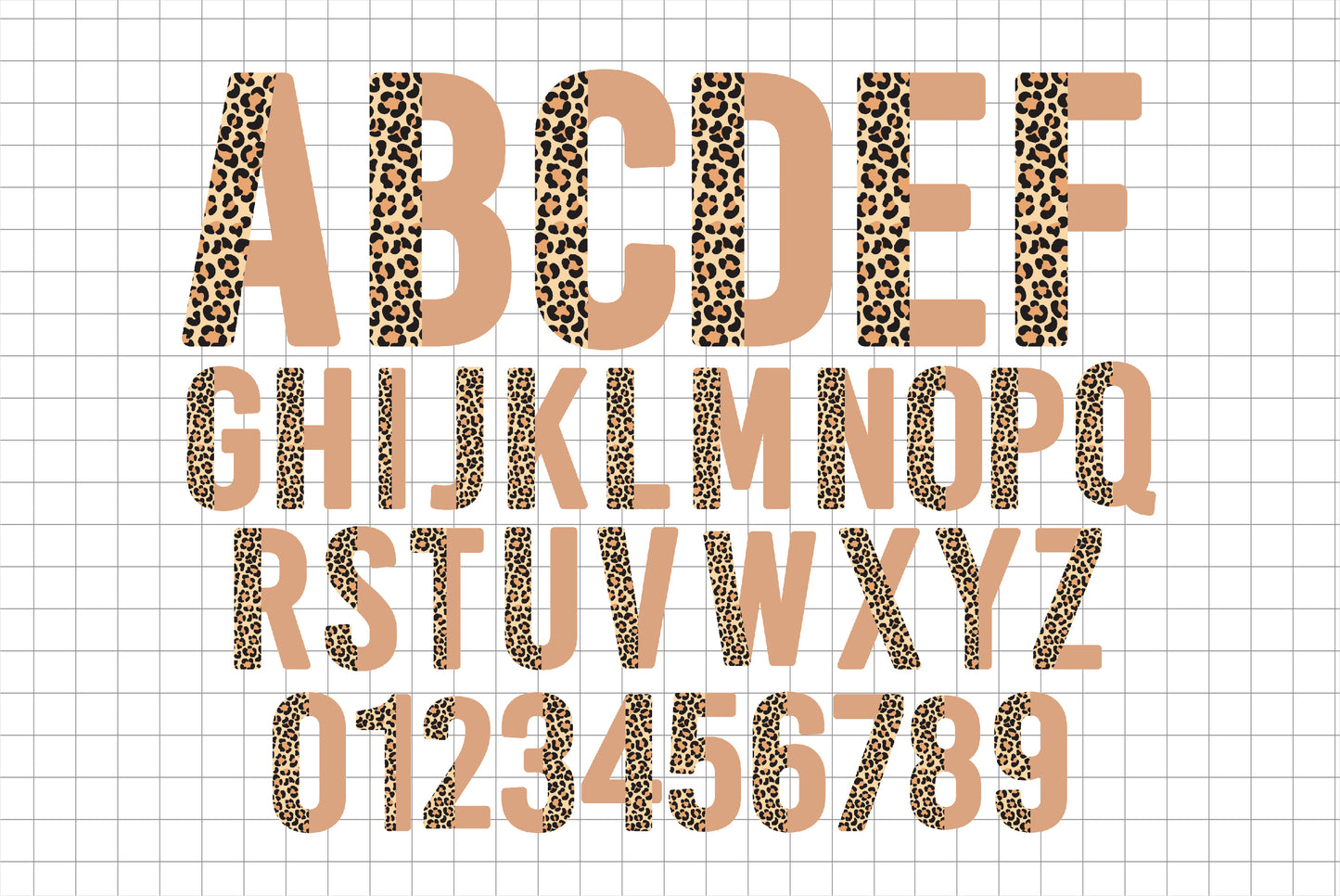 Half Leopard Alphabet Letters